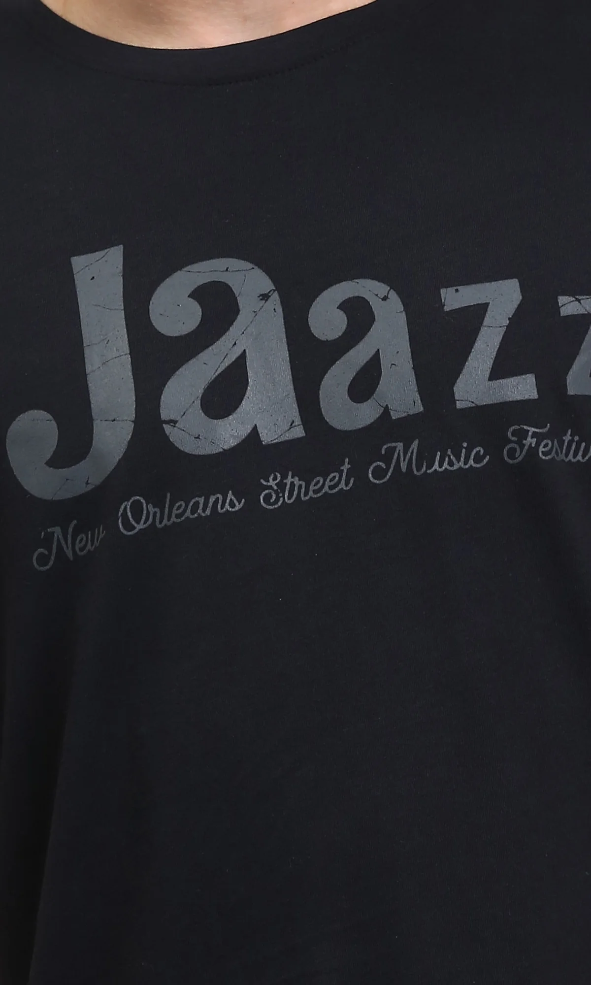 R209359 - Printed "Jaazz" Casual Tee - Black - Image 3