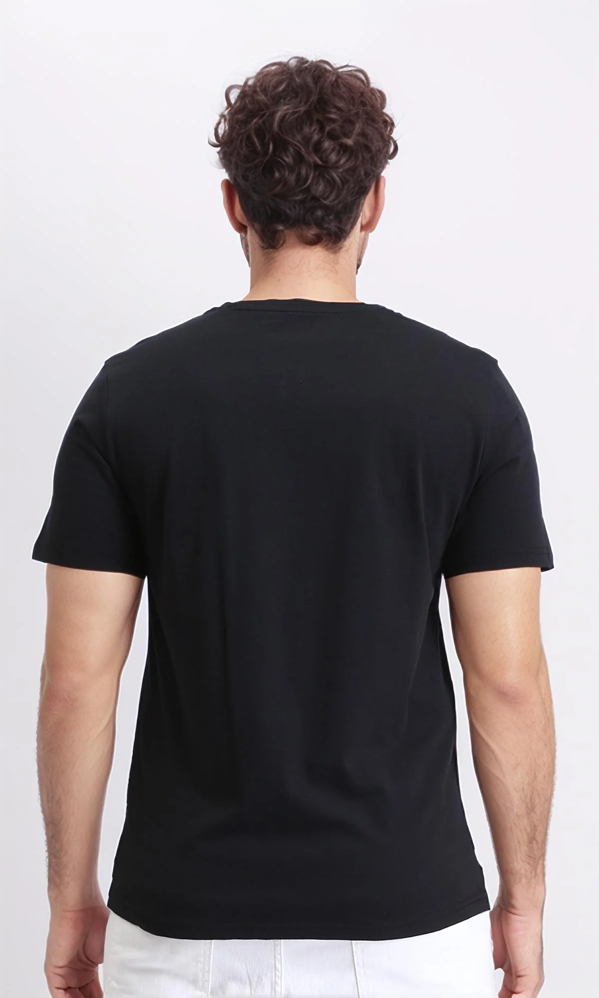 R209362 - Crew Neck Printed Summer Tee - Black - Image 2