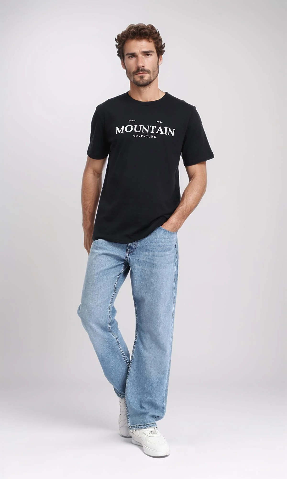 R209366 - "Mountain" Short Sleeves Summer - Black - Image 4