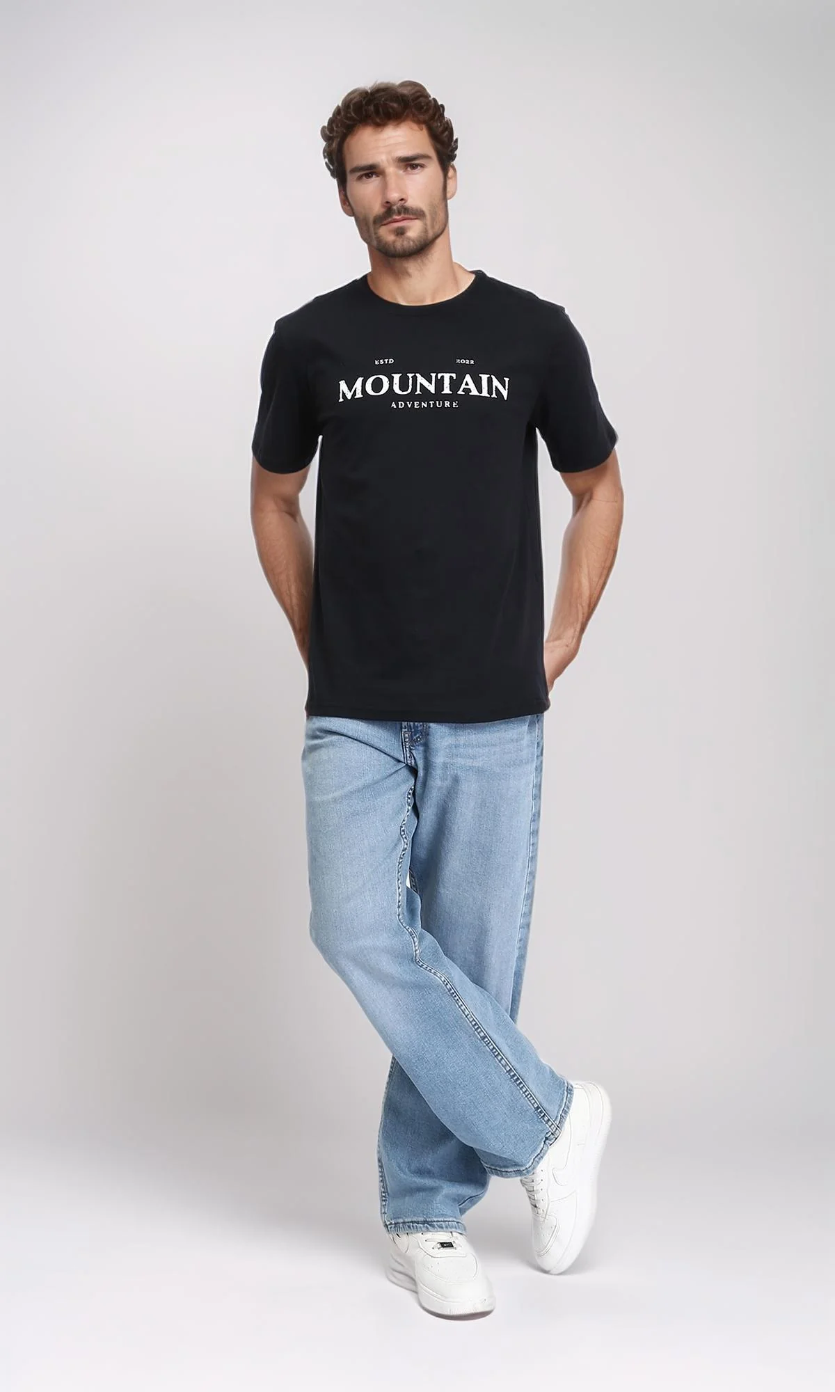R209366 - "Mountain" Short Sleeves Summer - Black - Image 5