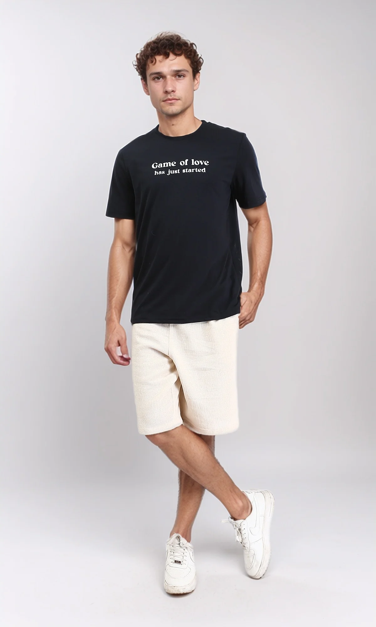 R209370 - Regular Fit Printed Cotton Tee - Black - Image 5