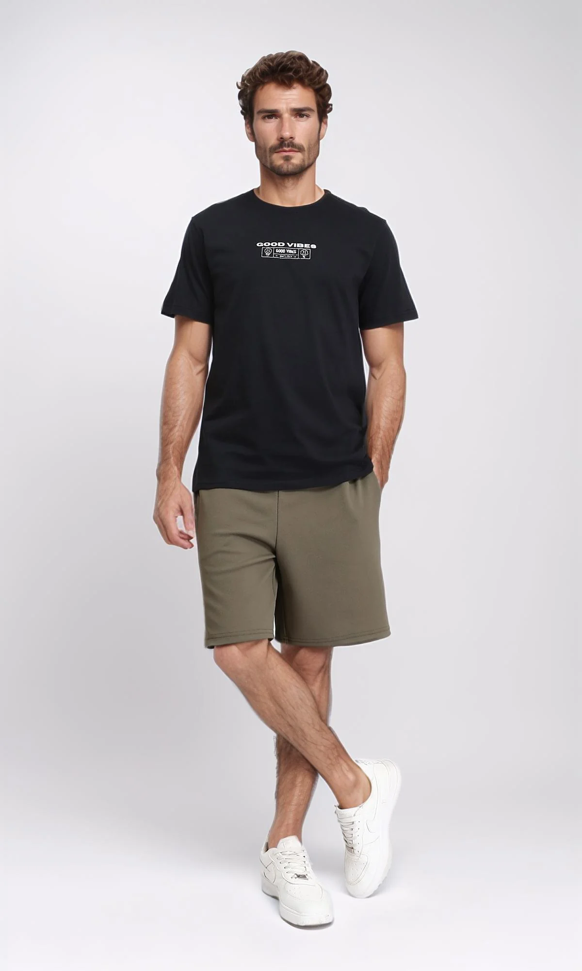 R209371 - Short Sleeves Printed Summer Shirt - Black - Image 4