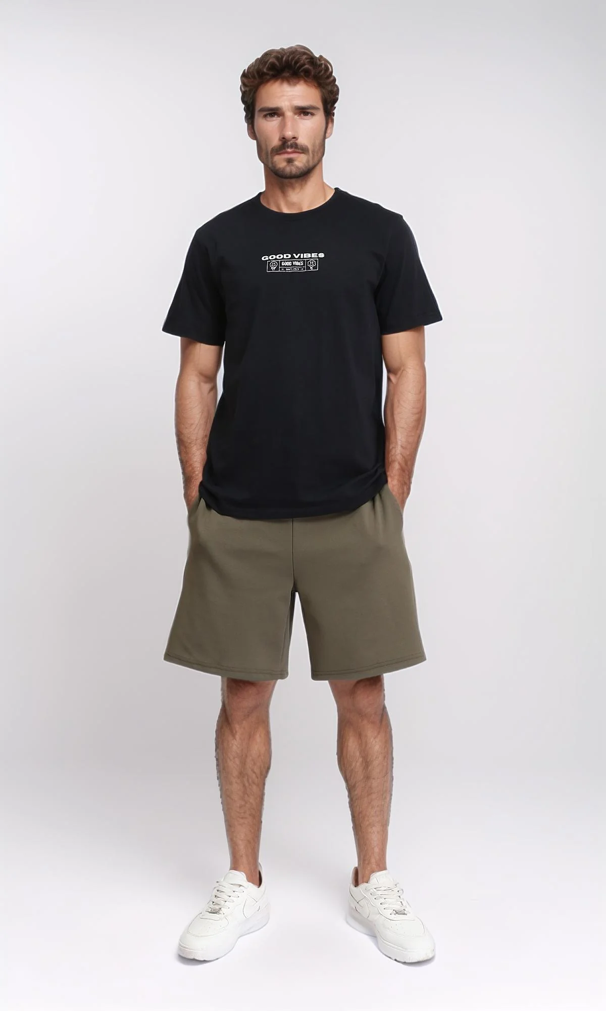 R209371 - Short Sleeves Printed Summer Shirt - Black - Image 5