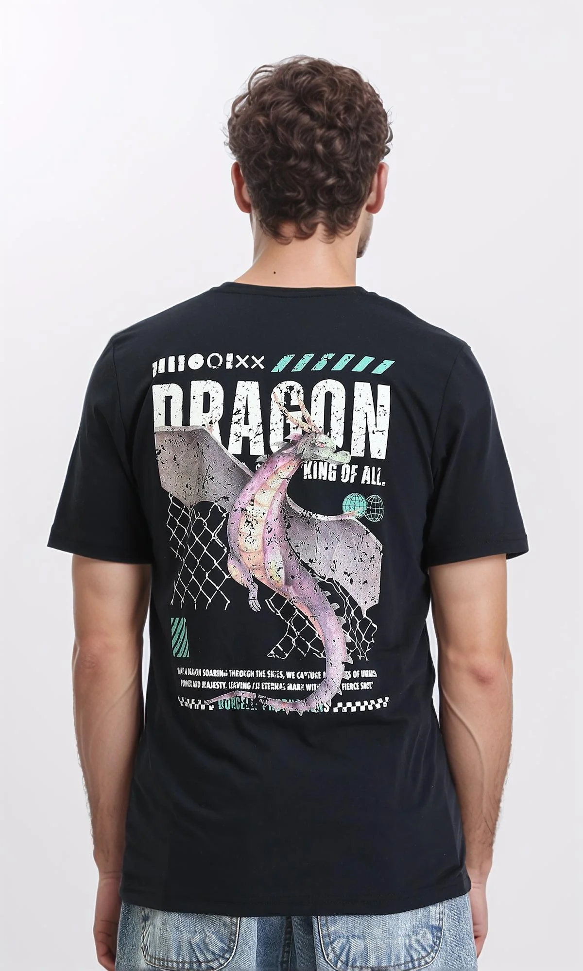R209375 - "King Of All" Printed Regular Tee - Black - Image 2