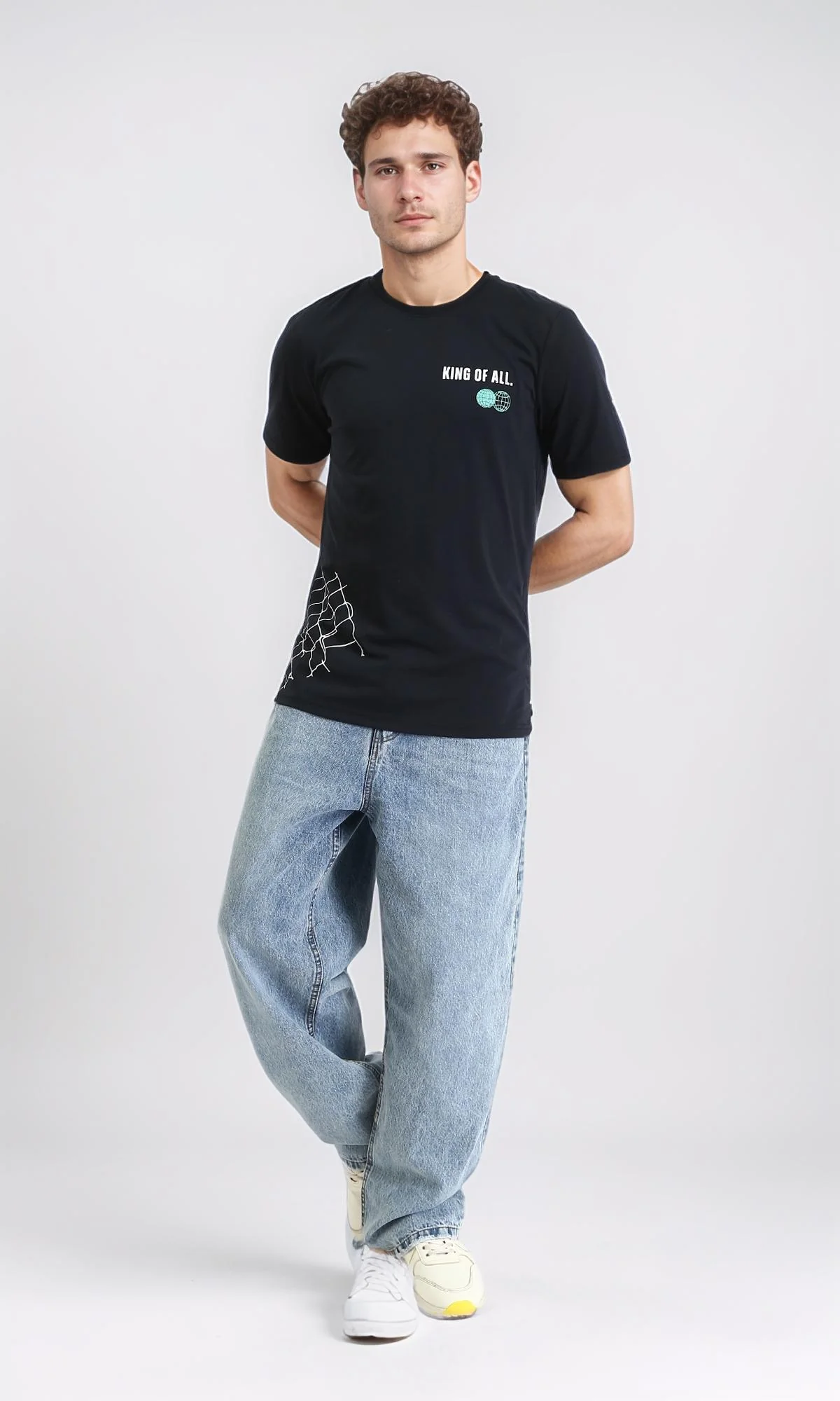 R209375 - "King Of All" Printed Regular Tee - Black - Image 3