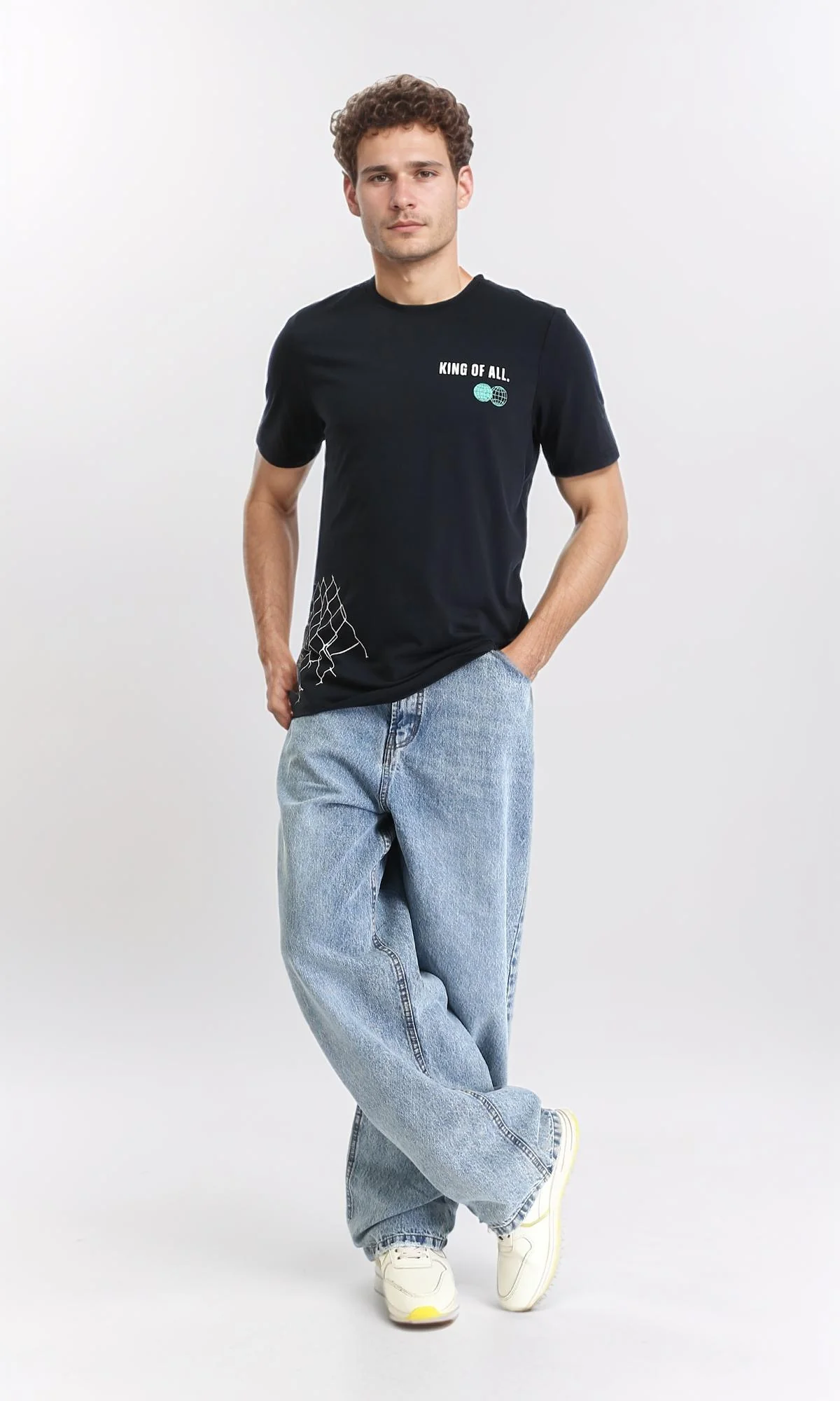 R209375 - "King Of All" Printed Regular Tee - Black - Image 4