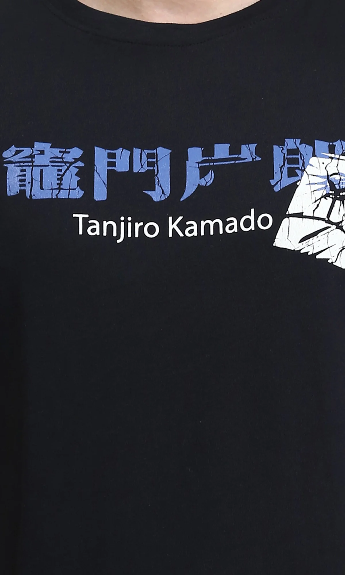 R209376 - Front & Back Print Cotton Tee - Black - Image 3