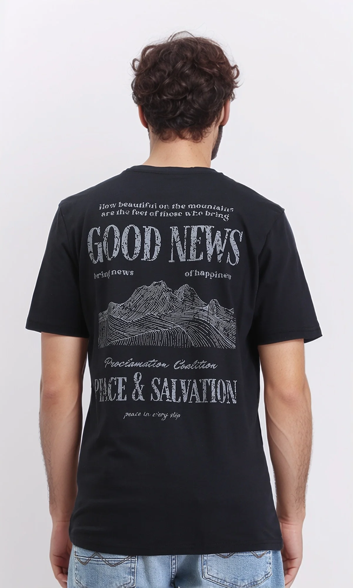 R209381 - Regular Fit Slip On Casual Tee - Black - Image 2