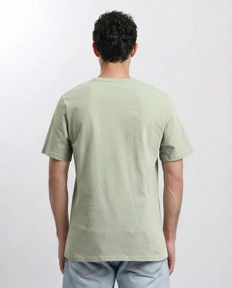 R209382 - Crew Neck Slip On Basic Tee - Olive - Image 2