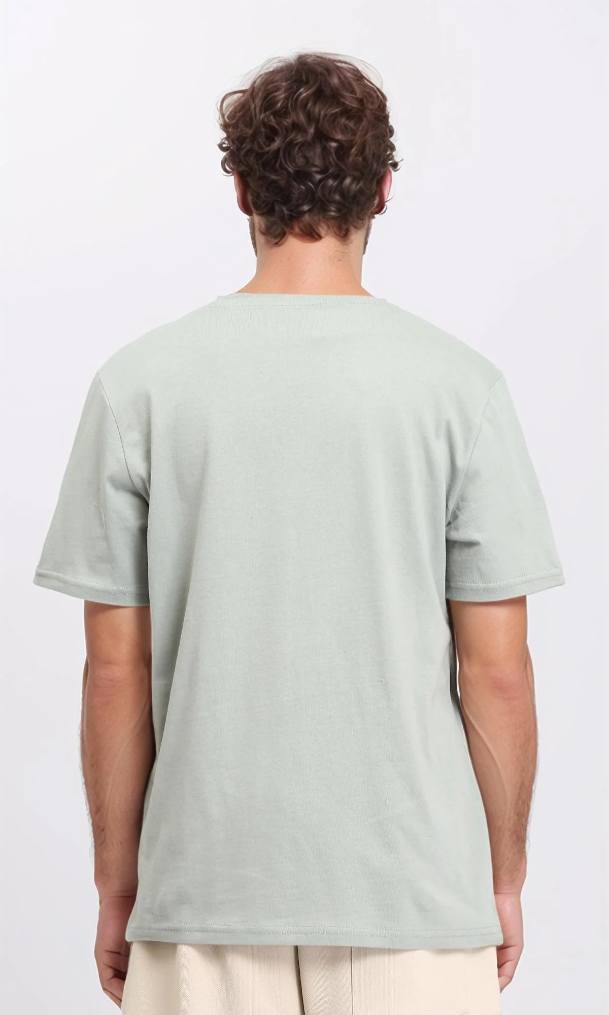 R209383 - Printed Crew Neck Slip On Tee - Pastel Olive - Image 2
