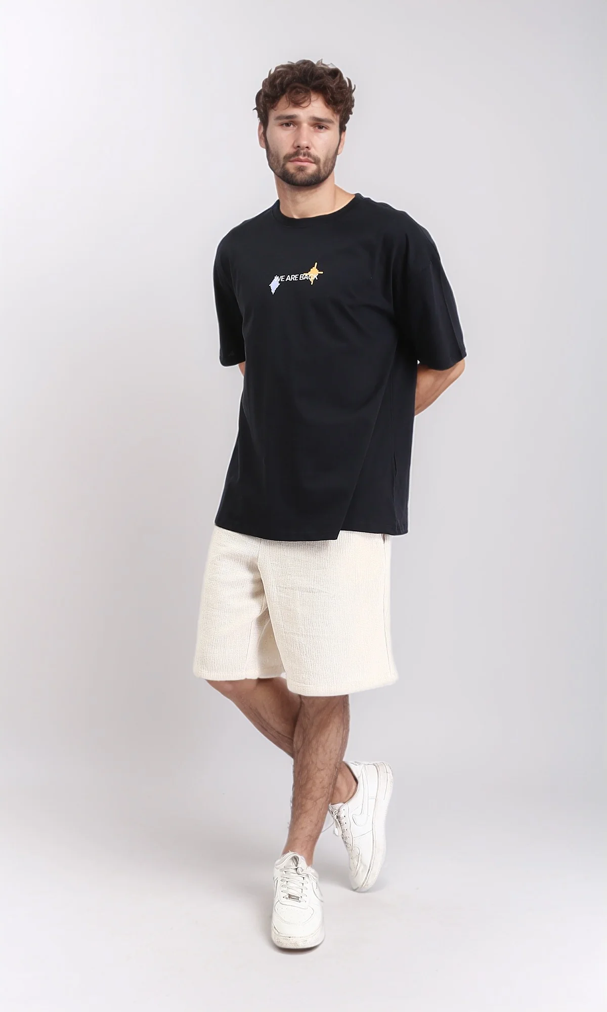 R209400 - Front & Back Print Cotton Tee - Black - Image 4