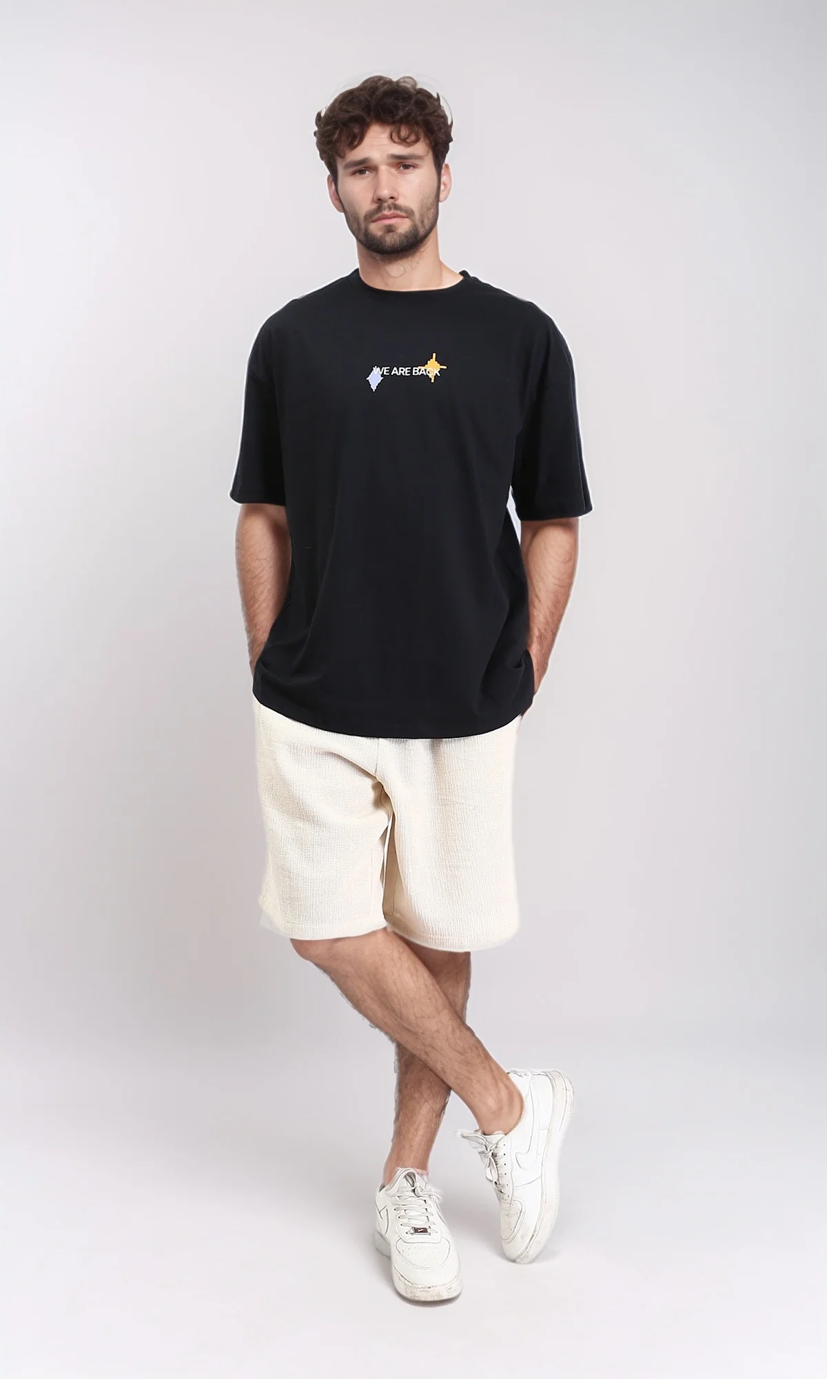 R209400 - Front & Back Print Cotton Tee - Black - Image 5