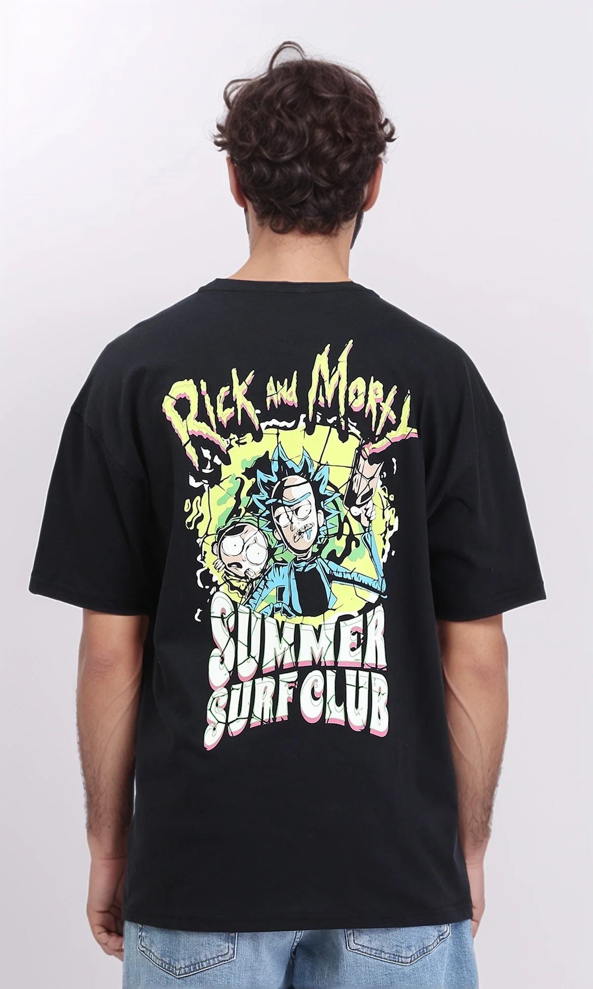 R209401 - Regular Fit Printed Summer Tee - Black - Image 2