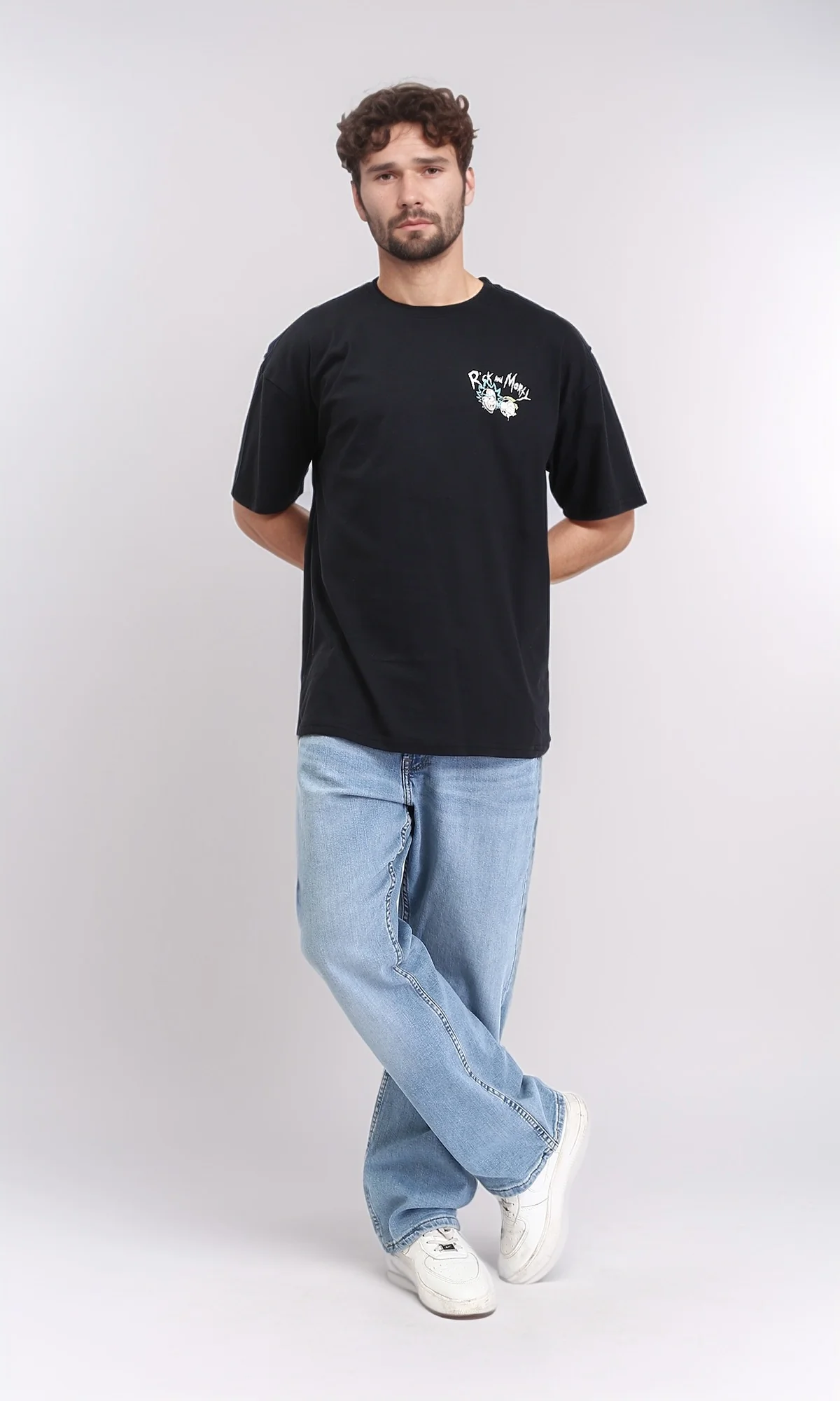 R209401 - Regular Fit Printed Summer Tee - Black - Image 5