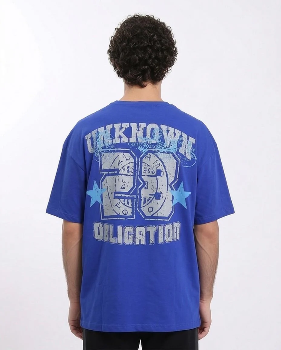 Ravin Men's Oversized "Obligation" Graphic T-Shirt – Royal Blue - R209409 - Image 2