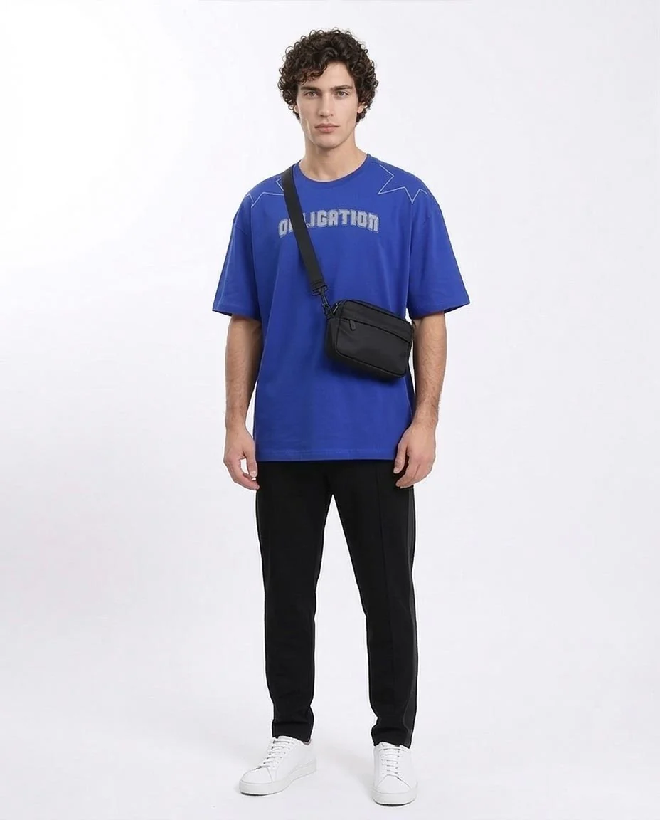 Ravin Men's Oversized "Obligation" Graphic T-Shirt – Royal Blue - R209409 - Image 4
