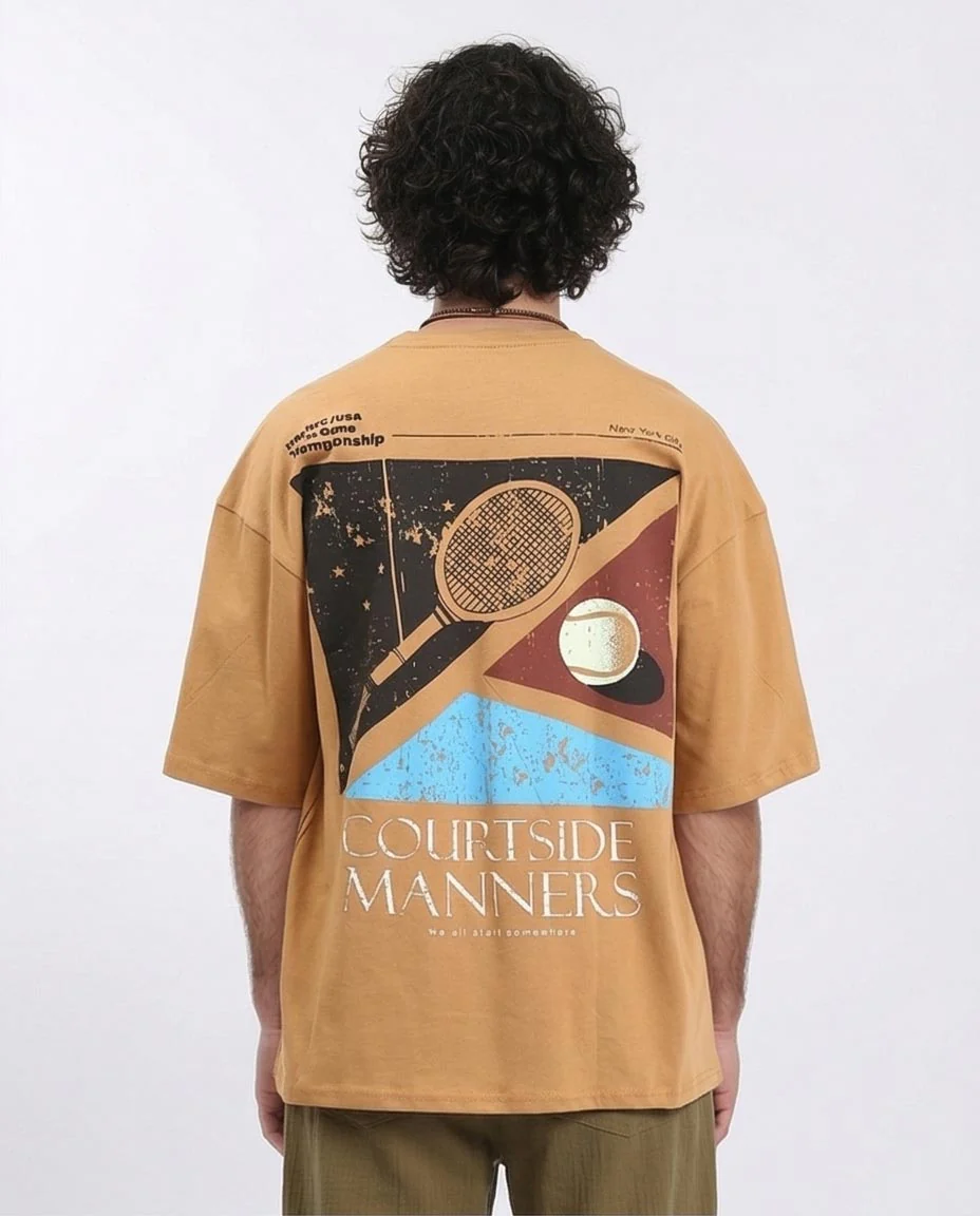 Ravin | Courtside Manners Oversized T-Shirt in Ochre - R209422 - Image 2