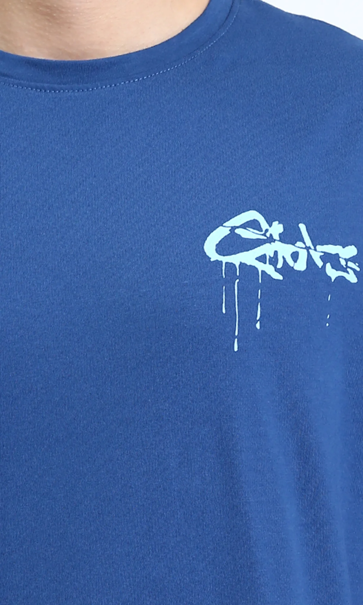 Ravin | Men's Globetrot Oversized Graffiti Graphic T-Shirt - Cobalt Blue - R209423 - Image 3