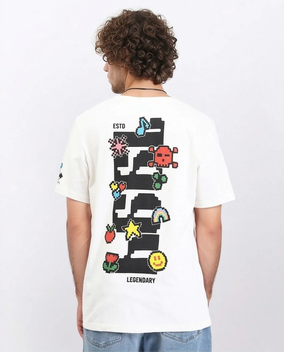 Ravin Pixel-Art "Legendary" Graphic Tee – White - R209424 - Image 2