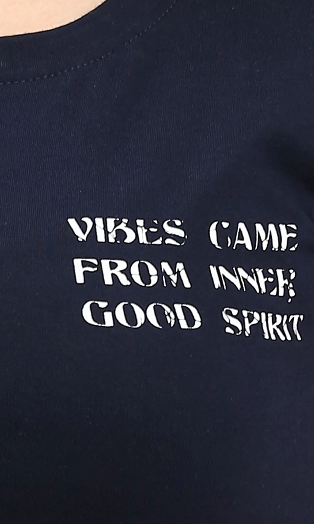 R209433 - Regular Fit Short Sleeves Summer Tee - Navy Blue - Image 3