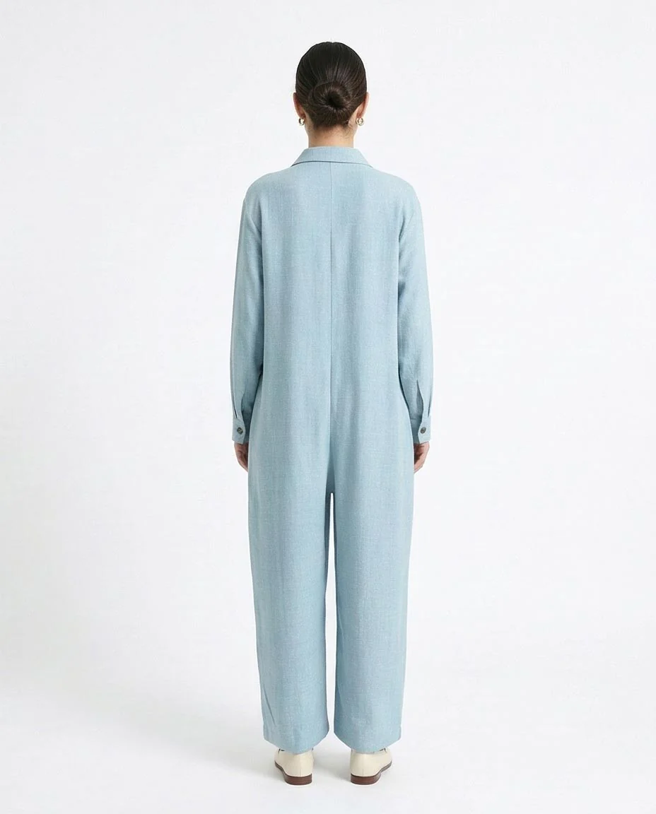 Ravin Relaxed-Fit Linen-Blend Button-Down Jumpsuit - R209473 - Image 2
