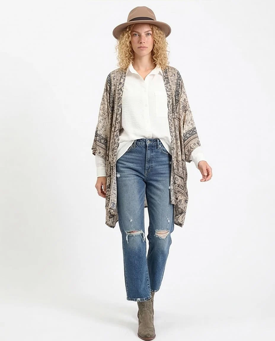 Ravin Women’s Relaxed Crinkle-Texture Button-Down Shirt – Oversized Long Sleeve with Roll-Tabs - Off-White - R209485 - Image 5