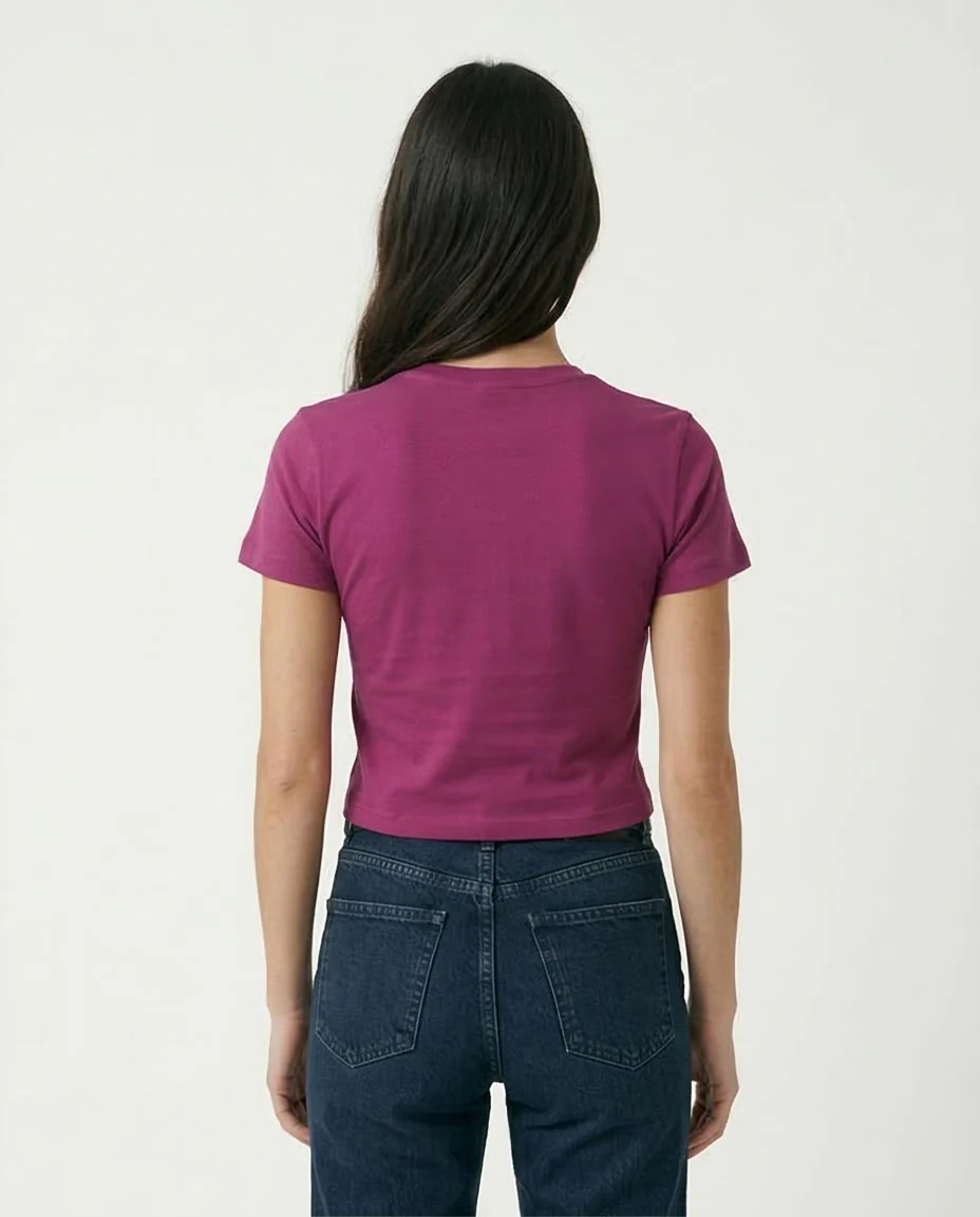 Ravin Women’s "Align With The Divine" Cropped Graphic T-Shirt – Berry - R209491 - Image 2