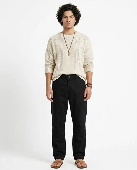 Ravin Men’s Relaxed Utility Cargo Trousers with Articulated Knee Detail – Black - R209804 - Image 5