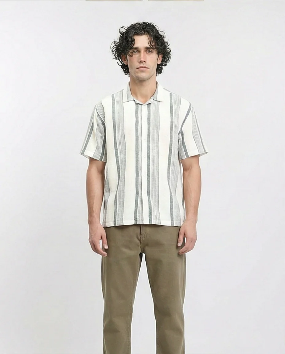 R209806 - Solid Wide Leg Casual Pants - Khaki - Image 3