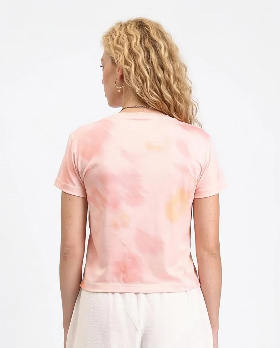 Ravin Women’s Watercolor Dream Crewneck Tee – Peach & Blush - R209827 - Image 2