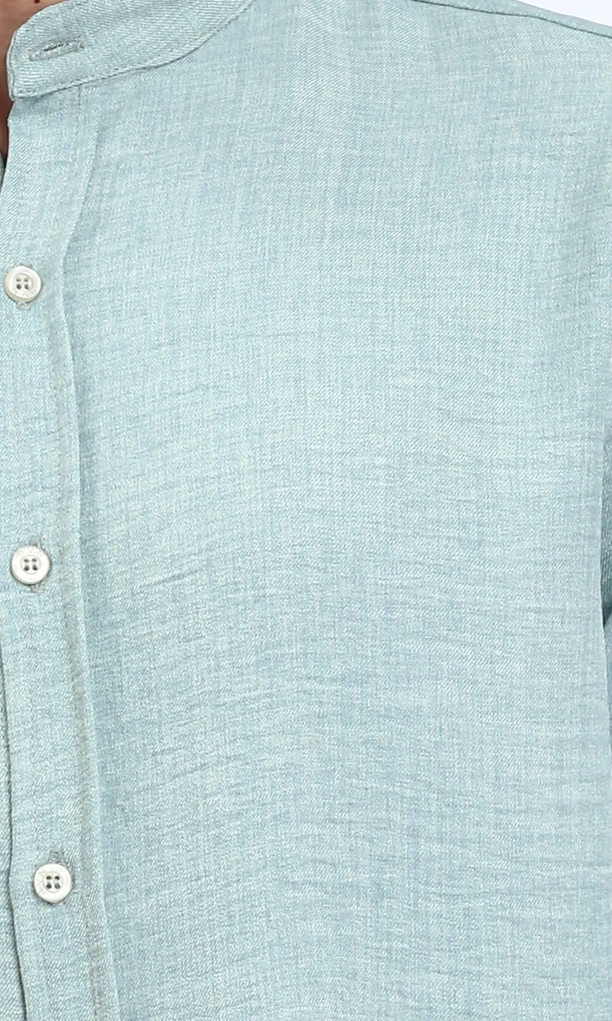 R209919 - Band Collar Textured Shirt - Mint Green - Image 3