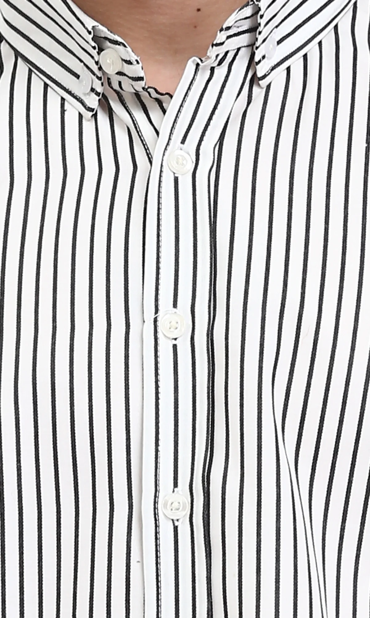R209971 - Regular Striped Long Sleeves Shirt - Black & White - Image 3