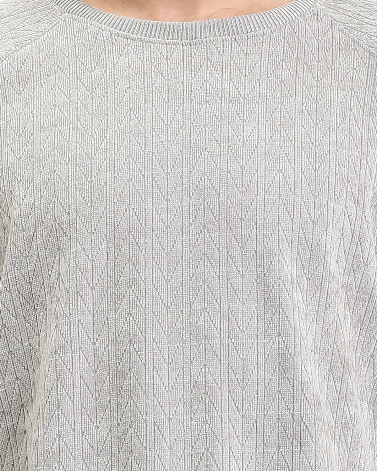 Ravin Men's Relaxed Fit Textured Crewneck Pullover - Grey Knitwear - R210102 - Image 4
