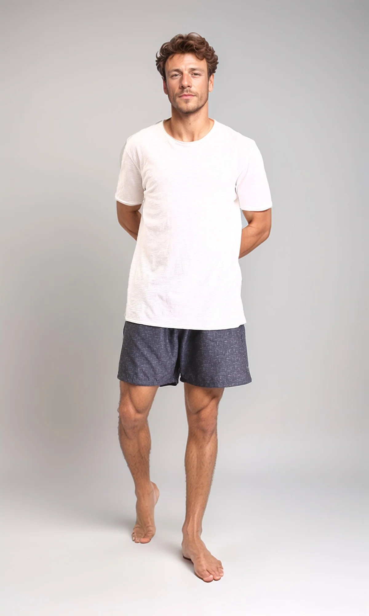 R210298 - Comfy Slip On Drawstring Swim Short - Heather Dark Grey - Image 4