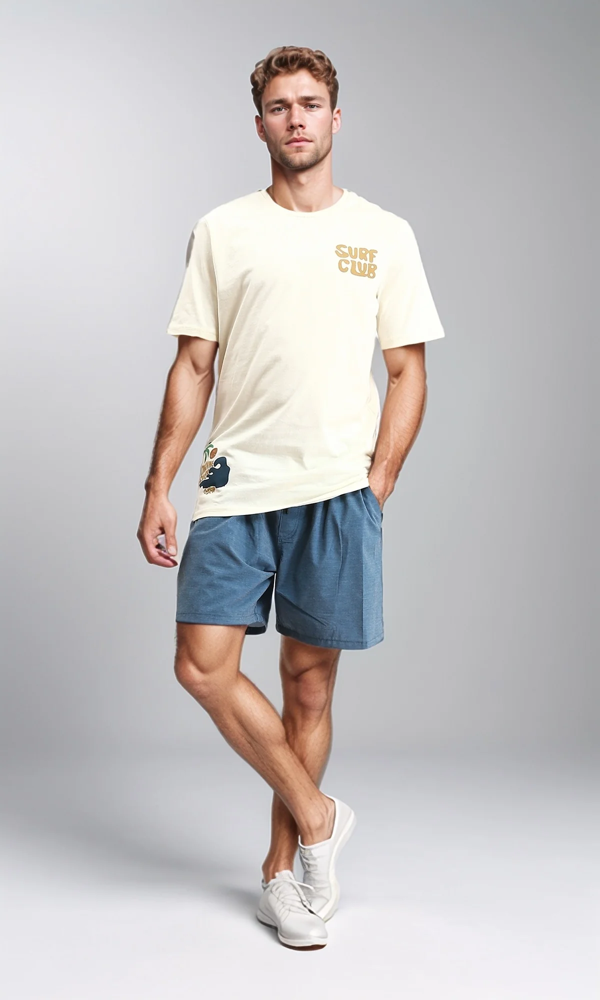 R210299 - Elastic Waist Regular Swim Short - Petroleum - Image 5