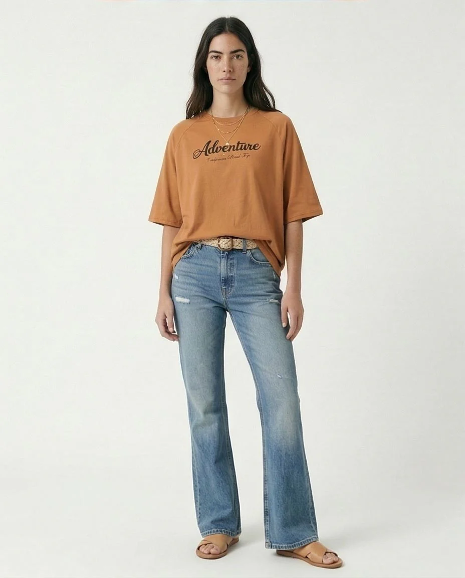 Ravin Women’s Oversized "Adventure" Raglan Tee – California Road Trip Graphic - R210325 - Image 3