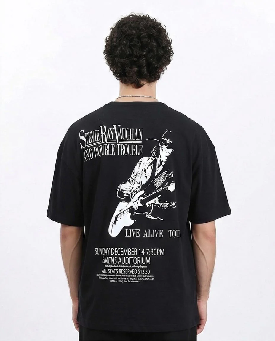 Ravin | Stevie Ray Vaughan "Live Alive" Oversized Graphic Tee - R210530 - Image 2