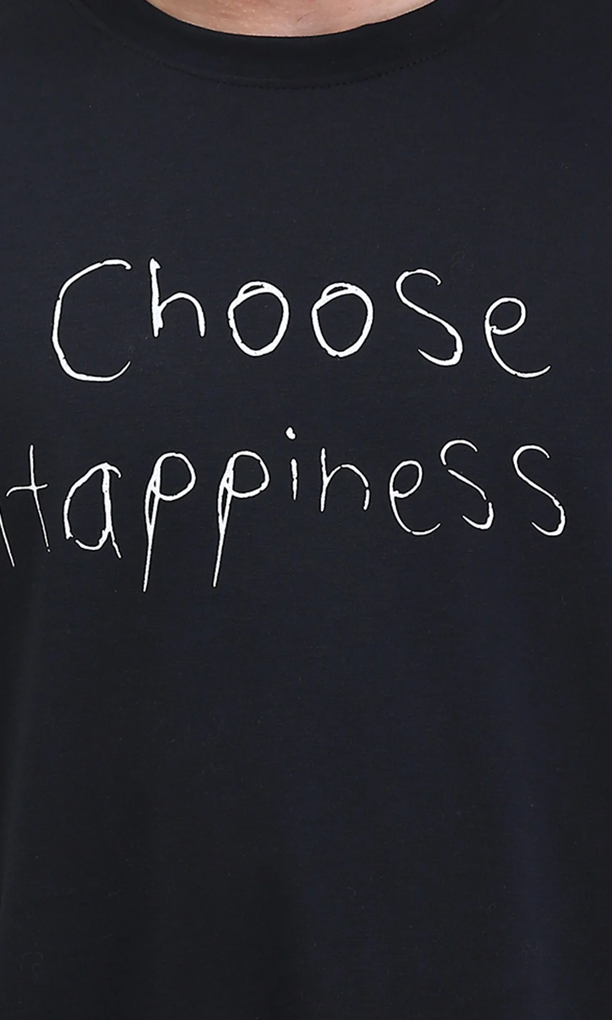 Ravin Men's "Choose Happiness" Oversized Graphic T-Shirt – Black - R210533 - Image 3