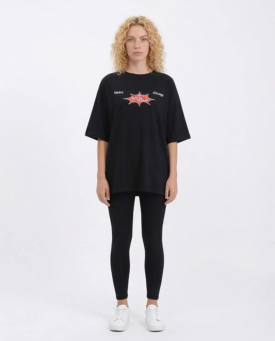 RAVIN x Lollapalooza "Aftershow" Oversized Graphic Tee - Black - R210548 - Image 3