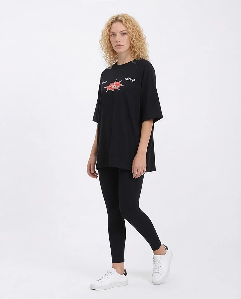 RAVIN x Lollapalooza "Aftershow" Oversized Graphic Tee - Black - R210548 - Image 5