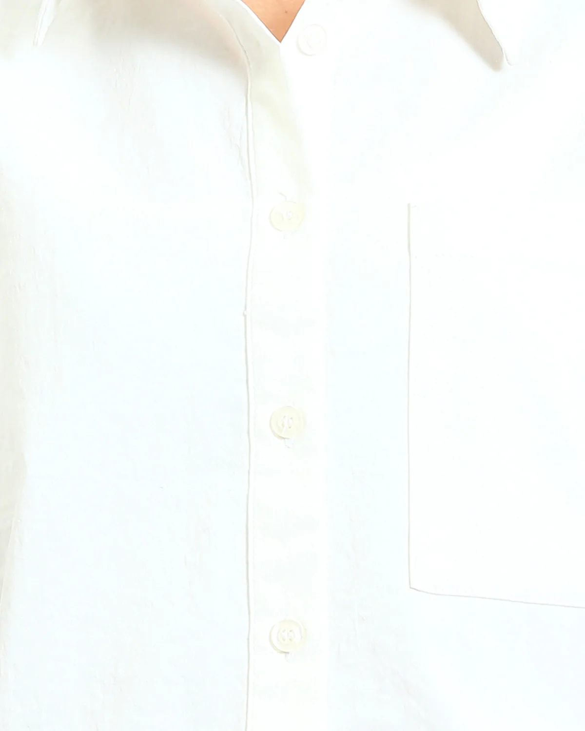 Ravin Women’s Textured Cotton Cropped Boxy Shirt - White - R210614 - Image 4