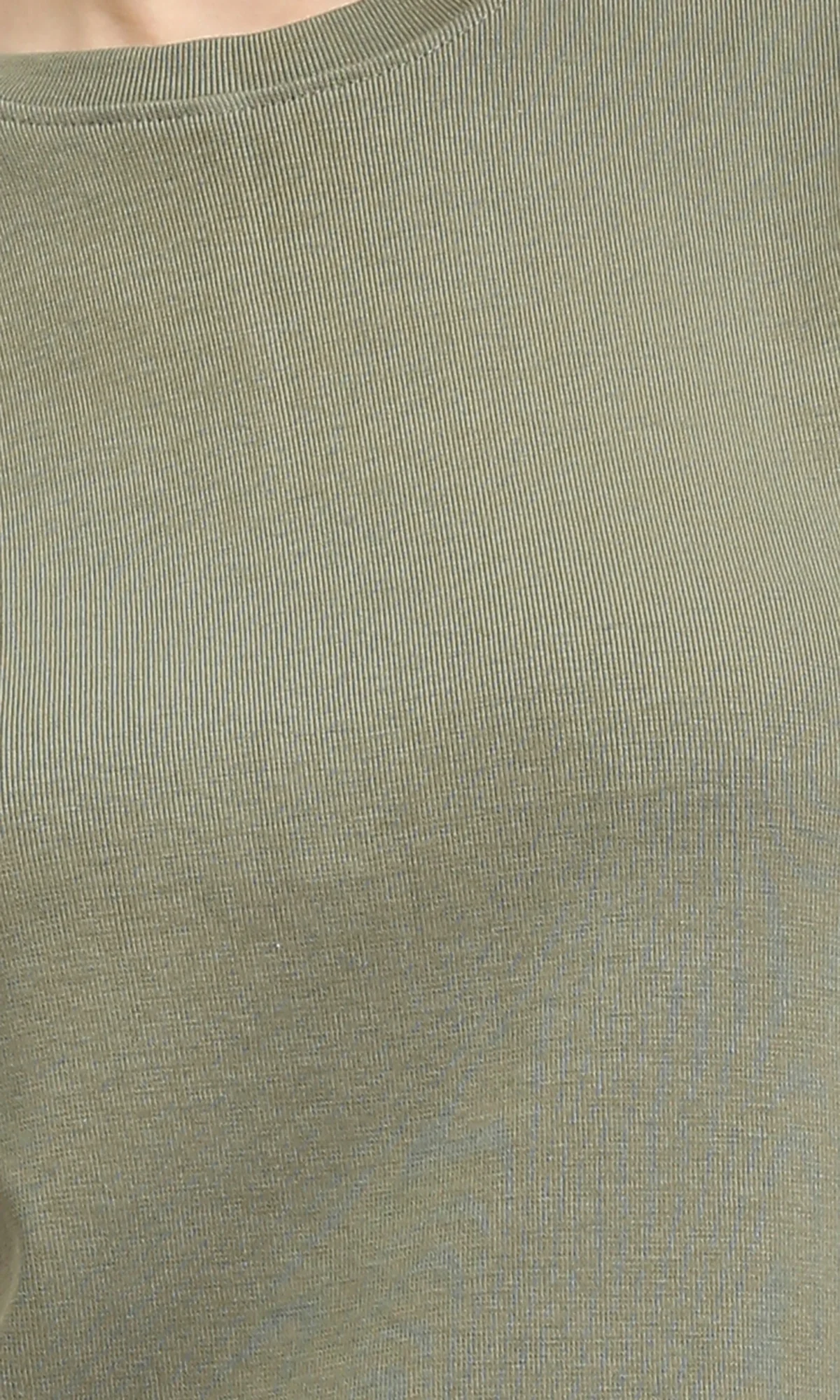 Short Sleeves Solid Midi Dress - Olive - R210661 - Image 3