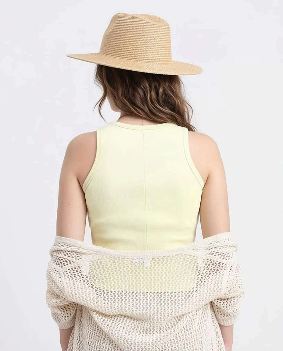 Ravin Women's Ribbed Racerback Tank Top – Lemon Yellow - R210673 - Image 2