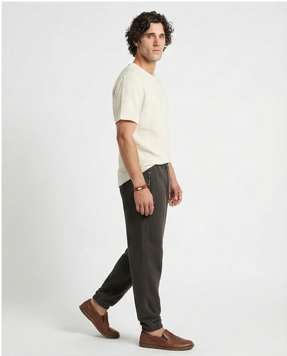 R210691 - Elastic Waist with Drawstring Pants - Burnt Brown - Image 4