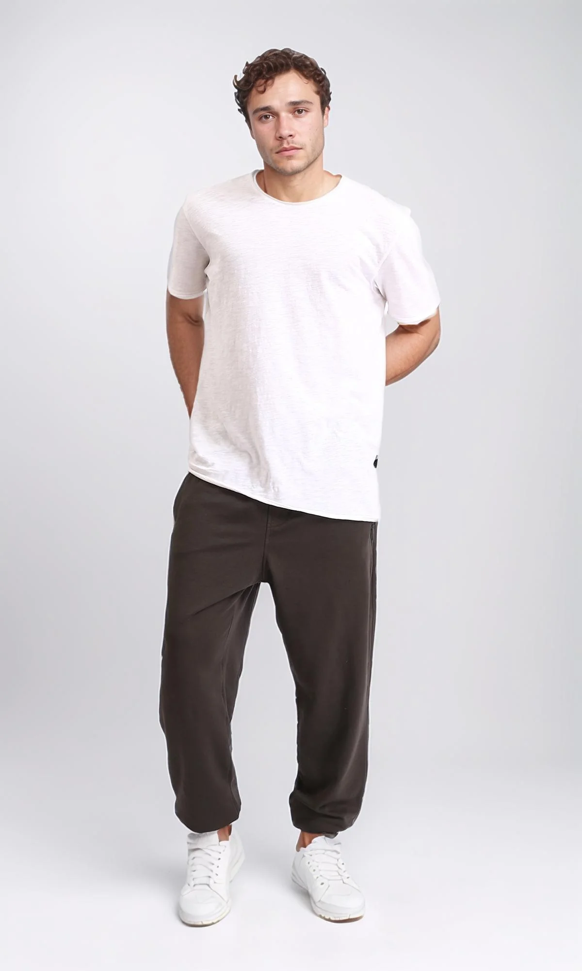 R210691 - Elastic Waist with Drawstring Pants - Burnt Brown - Image 5