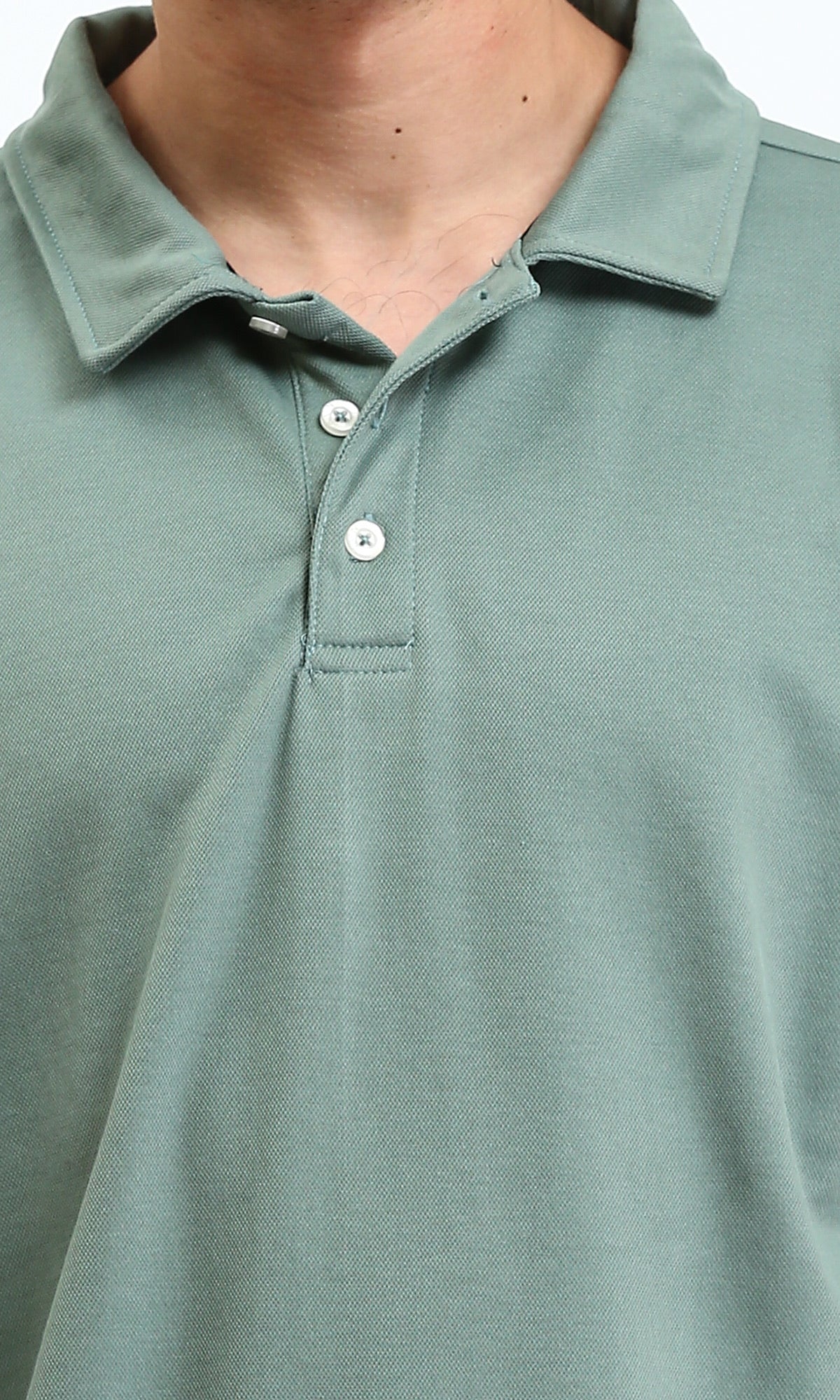 R210778 - Short Sleeves Solid Polo Shirt - Dark Jade - Image 3