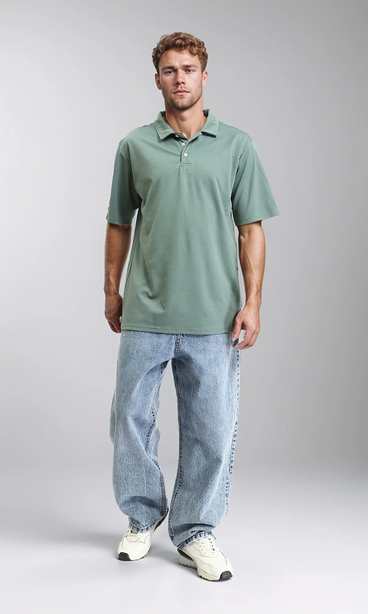 R210778 - Short Sleeves Solid Polo Shirt - Dark Jade - Image 5