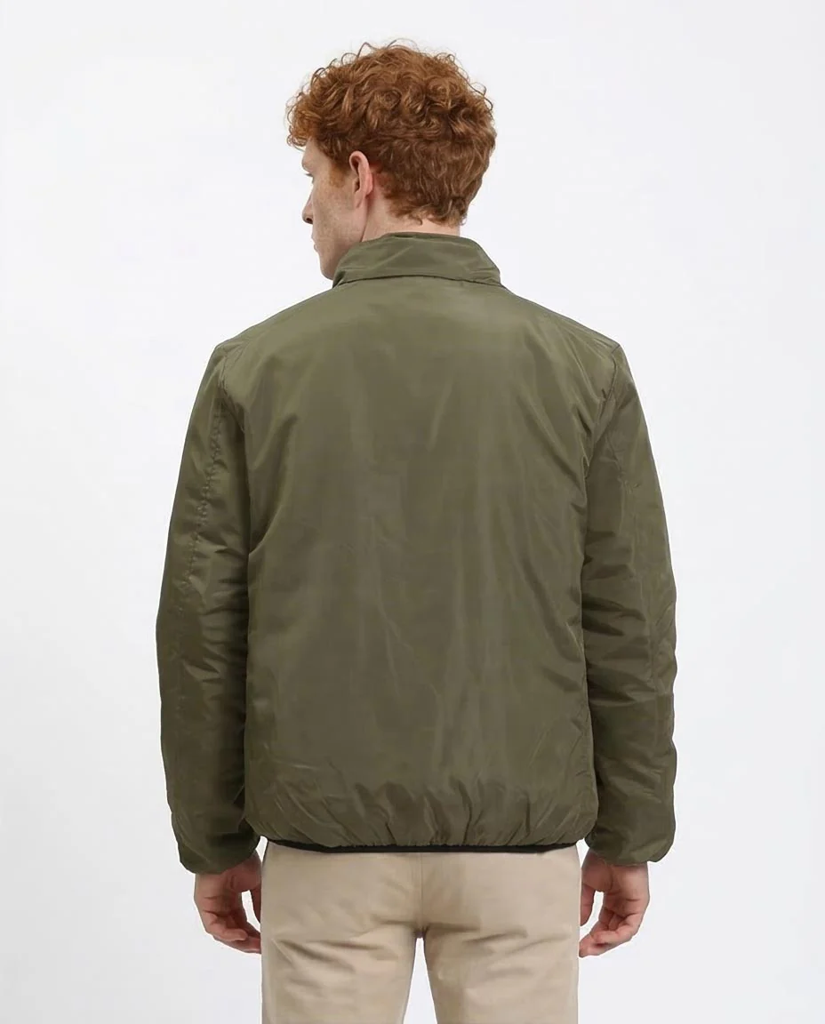 Ravin Men's Reversible Quilted Bomber Jacket - Black & Dark Olive - R210817 - Image 2
