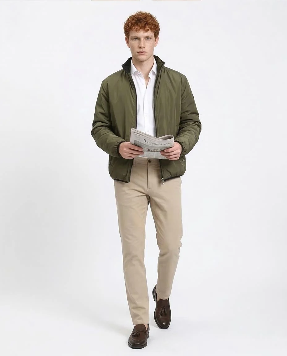 Ravin Men's Reversible Quilted Bomber Jacket - Black & Dark Olive - R210817 - Image 4