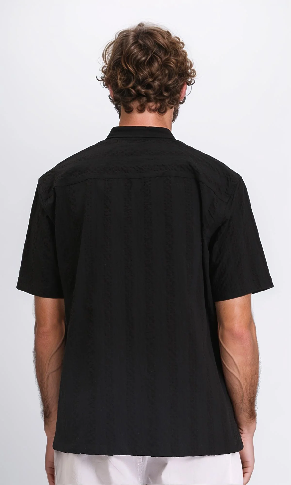 R210825 - Short Sleeves Regular Summer Shirt - Black - Image 2